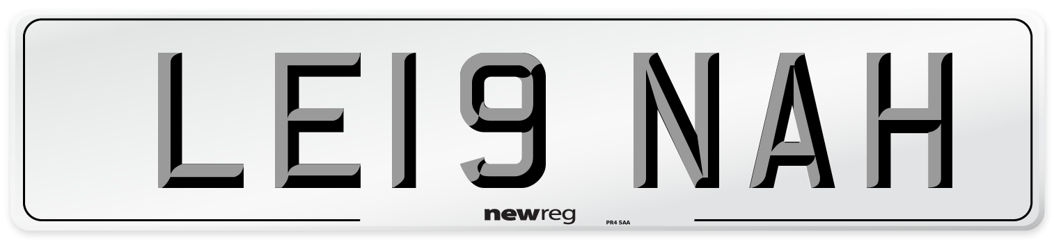 LE19 NAH Number Plate from New Reg
